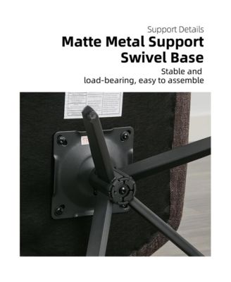 Linen Upholstered Swivel Side Chair, Mid Century Modern Dining Chairs with Metal Frame, Set of 1