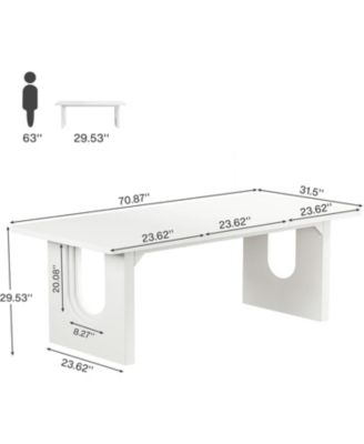 Modern Executive Desk, 70.9" Large Office Computer Desk, Meeting Room Table, Simple Workstation Business Furniture for Home Office