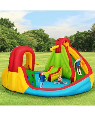 Inflatable Water Slide Park with Climbing Wall Water Cannon and Splash Pool