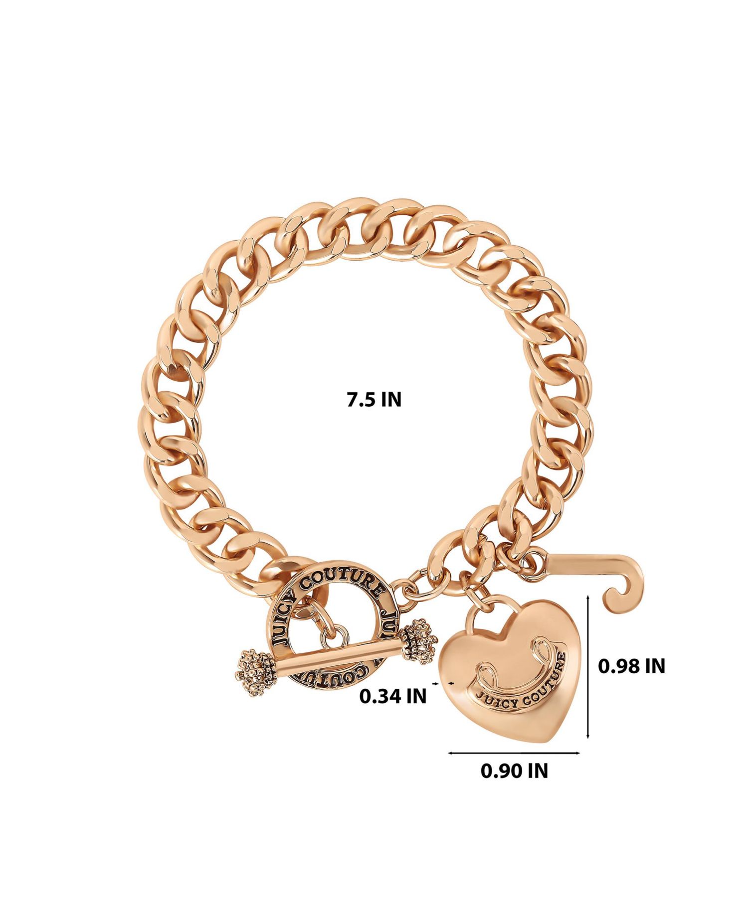Toggle Bracelet with Crystal Heart Charm