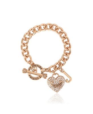 Juicy Couture Toggle Bracelet with Crystal Heart Charm - Macy's