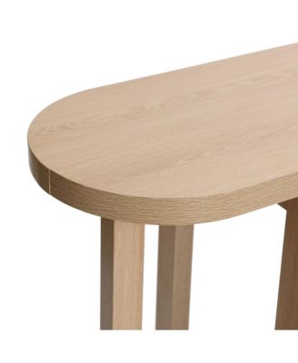 Natural Finish MDF Wood 47-Inch Long Oval Console Table