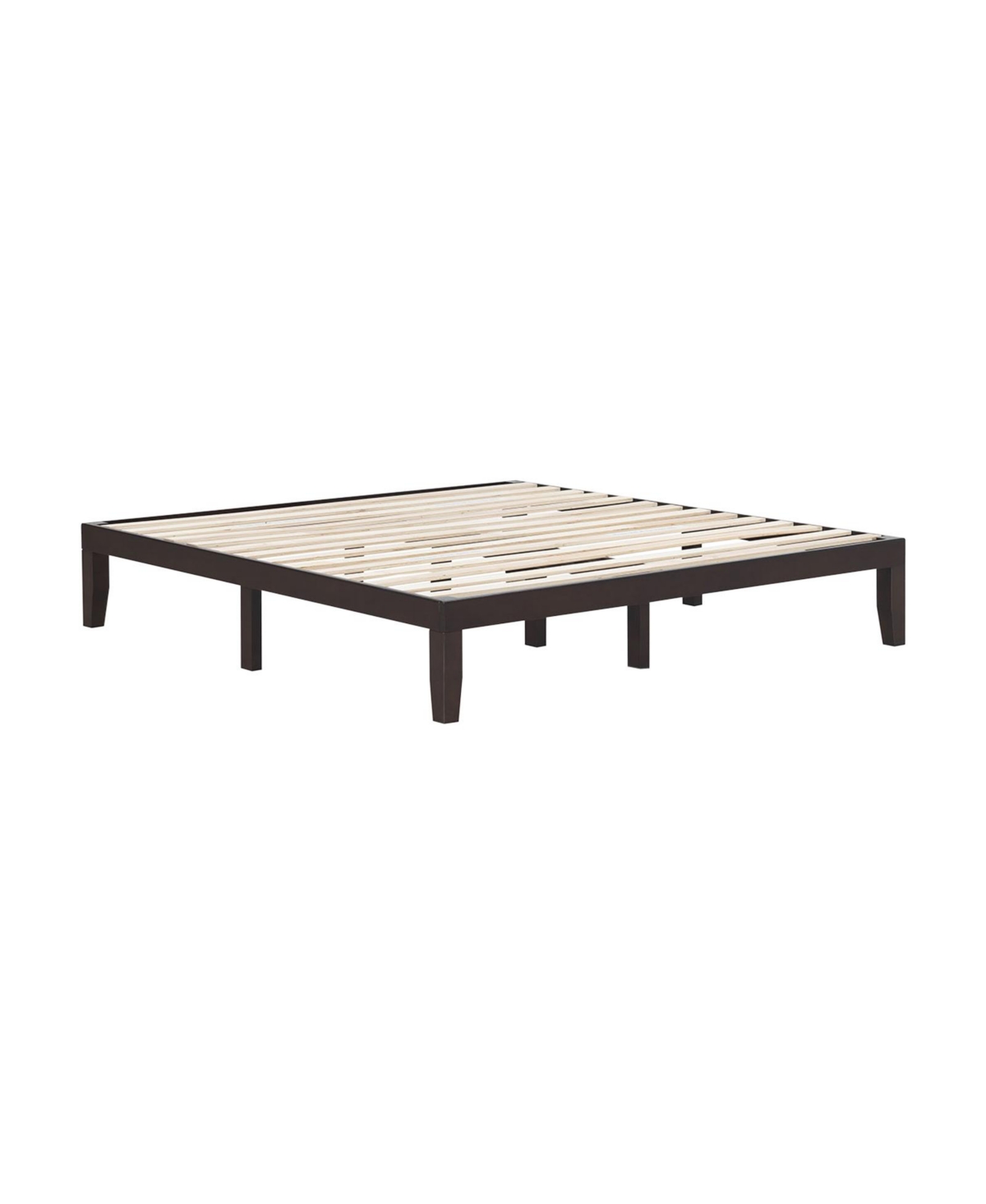 14 Inch King Size Wood Platform Bed Frame - Brown