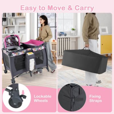 Boys 4 in 1 Convertible Portable Playard Newborn Napper