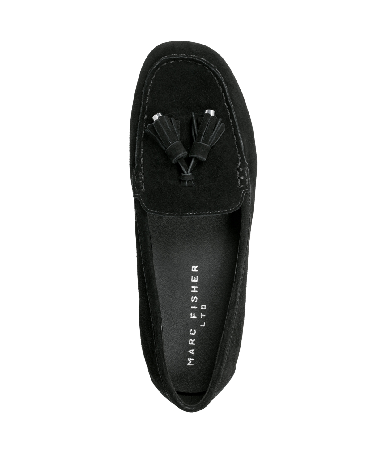 Marc Fisher Ltd Suede Moccasin Tassel Loafers In Black Suede
