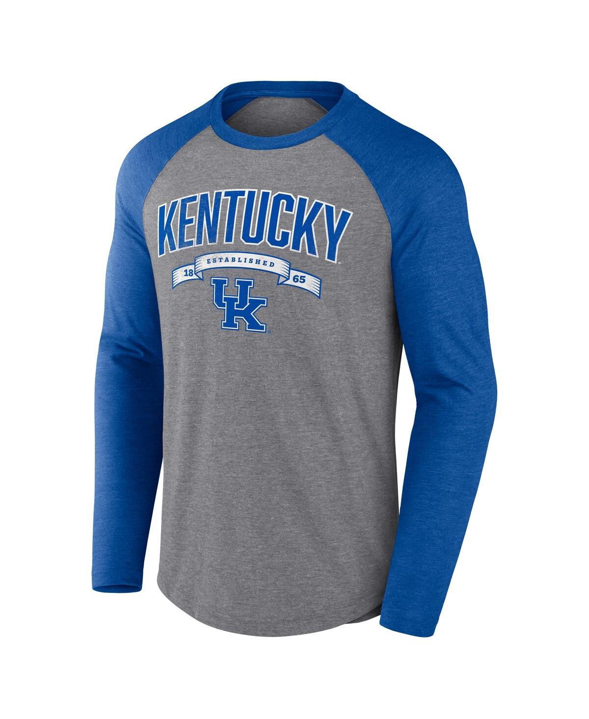 Fanatics Men's Gray Kentucky Wildcats Banner Year Tri-blend Raglan Long Sleeve T-shirt In Gray