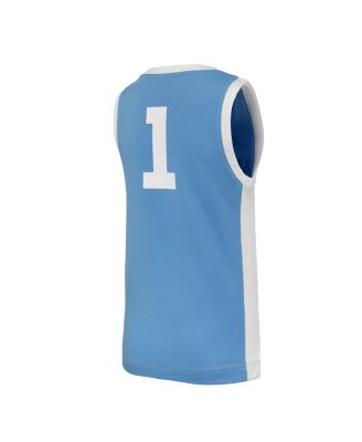 Big Boys and Girls 1 Carolina Blue North Carolina Tar Heels Retro Replica Basketball Jersey