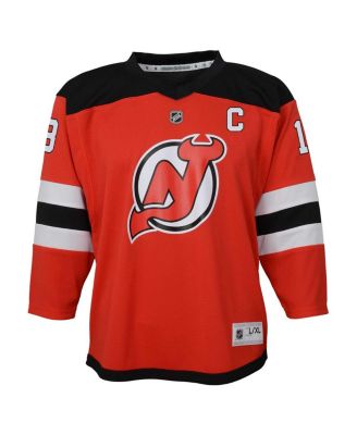 Big Boys and Girls Nico Hischier Red New Jersey Devils Captain Patch Home Replica Player Jersey