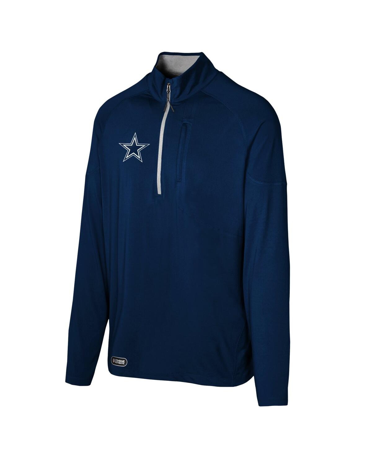 Outerstuff Men's Navy Dallas Cowboys Grind Iron Quarter-zip Top In Navy