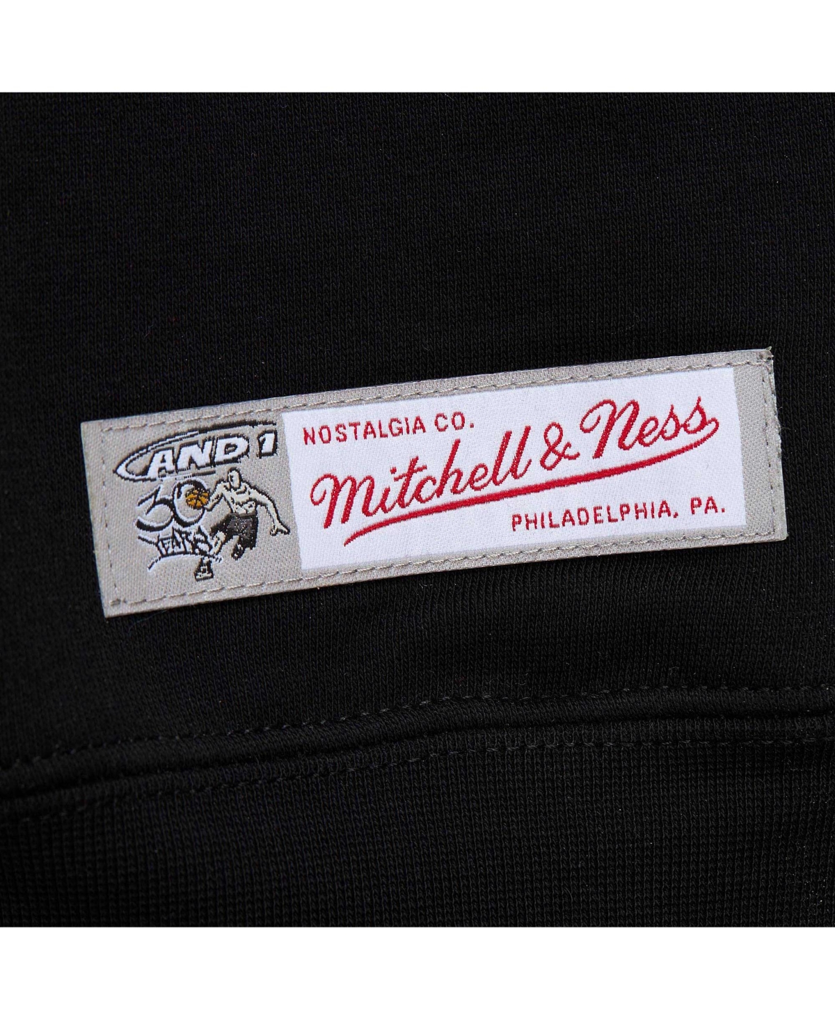 Mitchell & Ness Men's M&n X And1 Pullover Hoodie Black Pullover Hoodie In Black