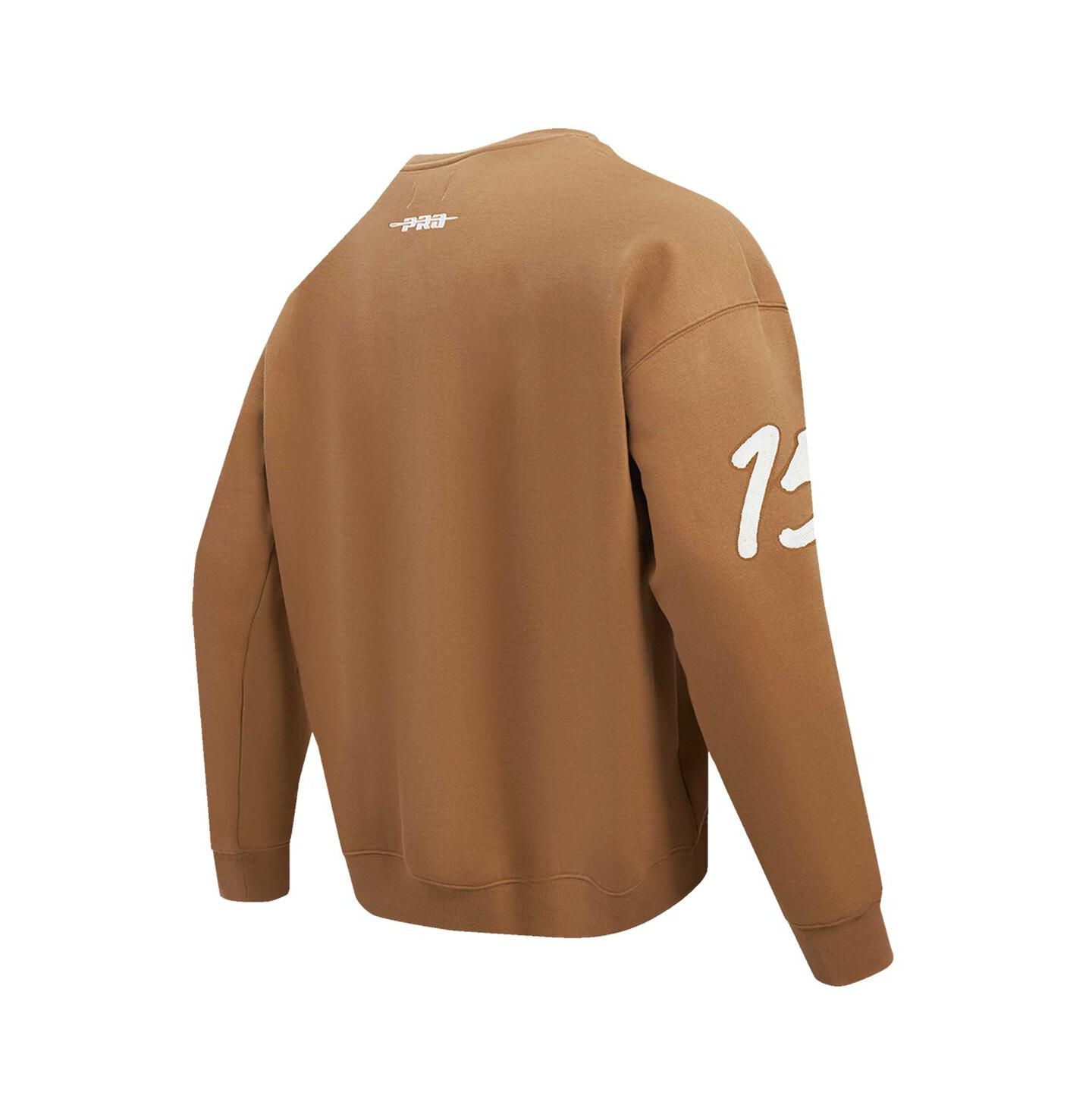 Мужская толстовка Pro Standard Patrick Mahomes Brown Kansas City Chiefs Pullover Crewneck — фото 3