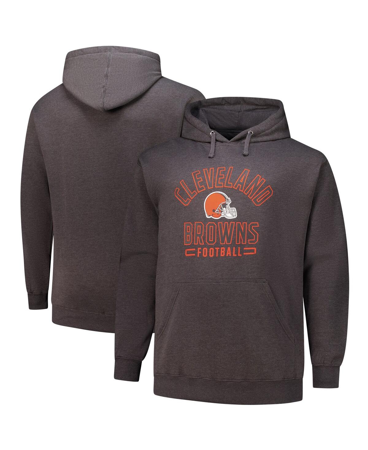 Fanatics Men's Heather Charcoal Cleveland Browns Big Tall Pullover Hoodie In Heather Charcoal