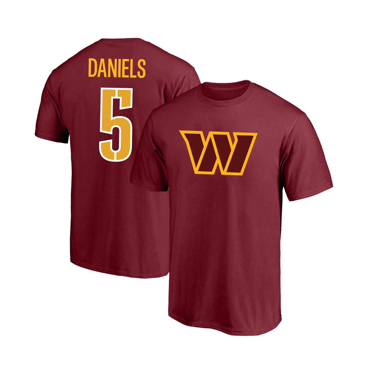 Мужская футболка Fanatics Jayden Daniels Burgundy Washington Commanders Big & Tall Player Name & Number — фото 1