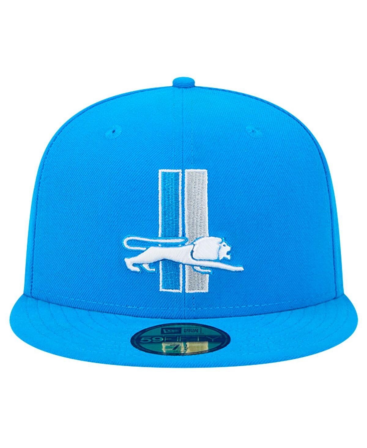 New Era Men's Blue Detroit Lions Omaha Throwback 59FIFTY Fitted Hat