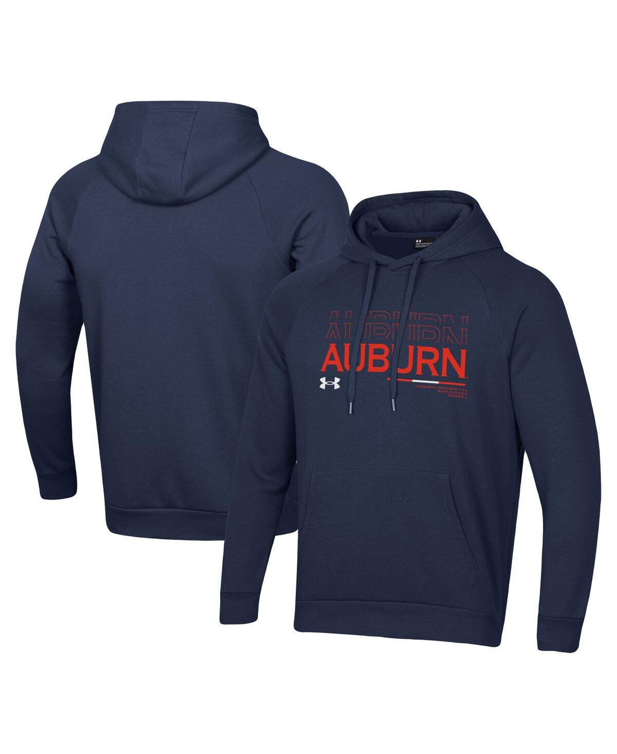 Men's Navy Auburn Tigers 2024 Sideline Wordmark Rival Pullover Hoodie - Navy