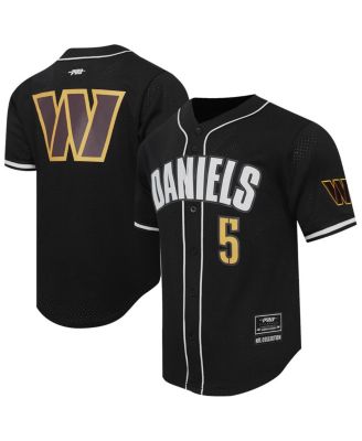 Pro Standard - Men's Jayden Daniels Black Washington Commanders Mesh Button-Up Baseball Jersey