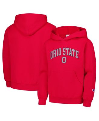 Champion - Big Boys and Girls Scarlet Ohio State Buckeyes Campus Pullover Hoodie