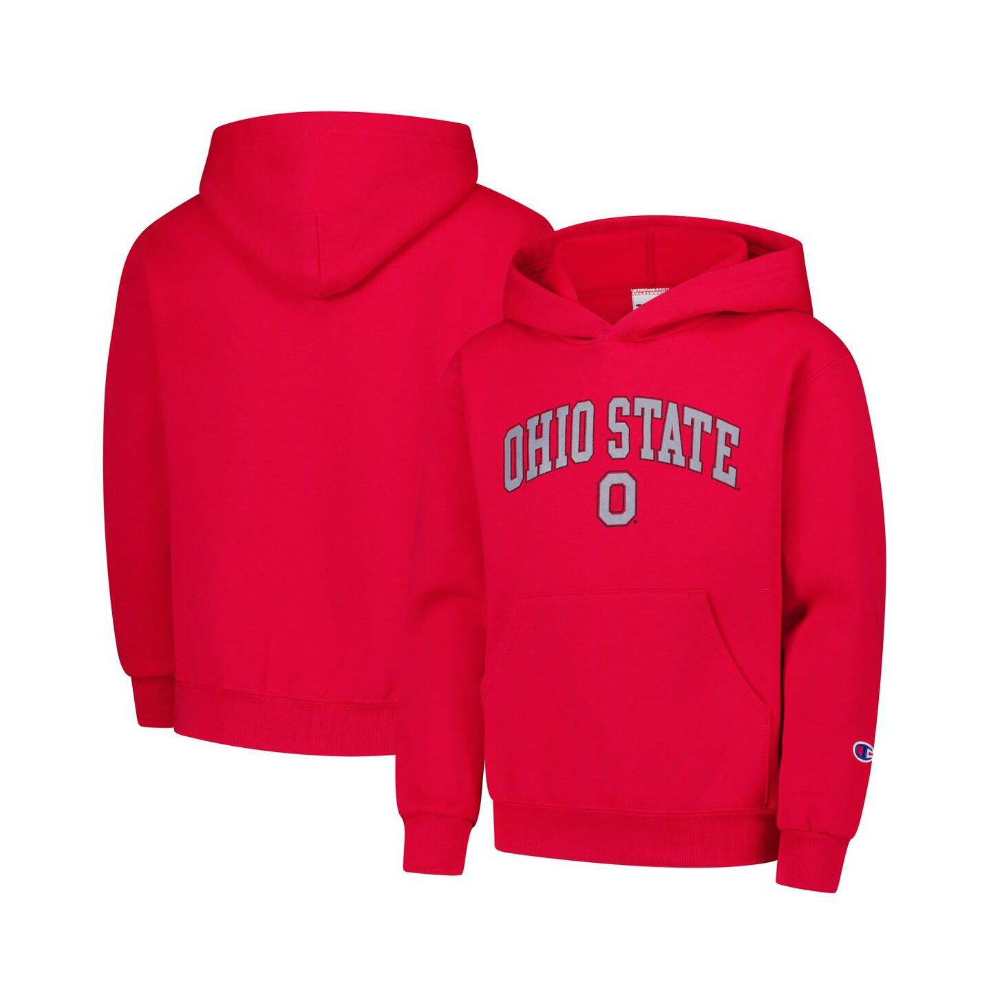 Детское худи Champion Scarlet Ohio State Buckeyes Campus Pullover — фото 1