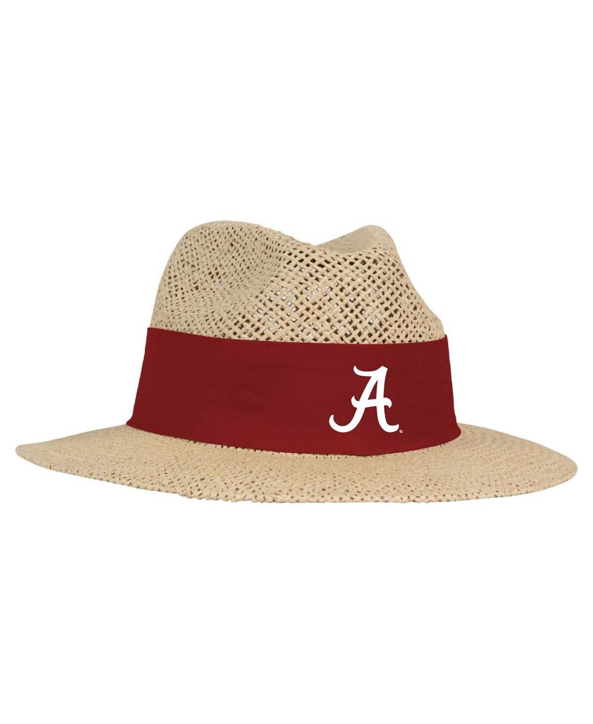 Men's Tan/Crimson Alabama Crimson Tide Wellington Gambler Straw Hat - Tan, Crimson