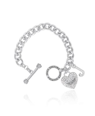 Toggle Bracelet with Crystal Heart Charm