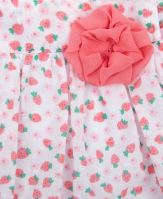 Baby Girl Strawberry-Print Romper
