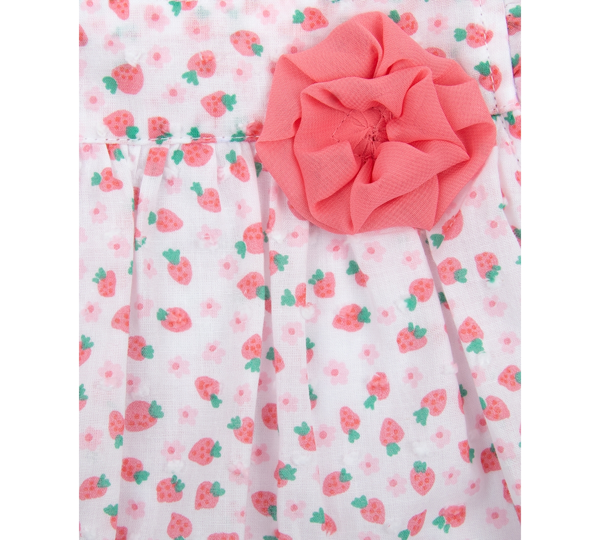 Baby Essentials Baby Girl Strawberry-print Romper In White,pink