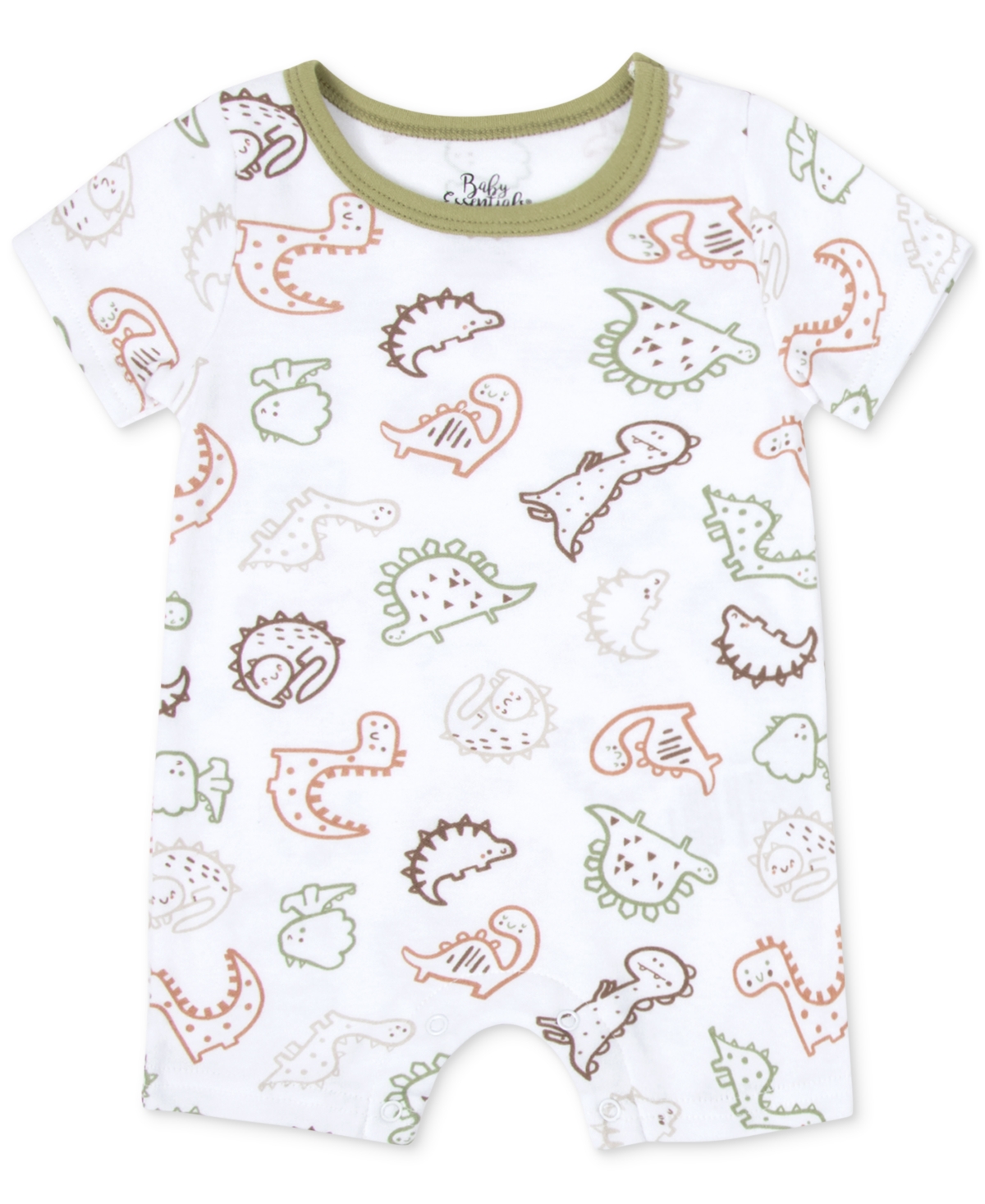 Baby Essentials Baby Boy 2-pc. Dinosaur Rompers Set In Green