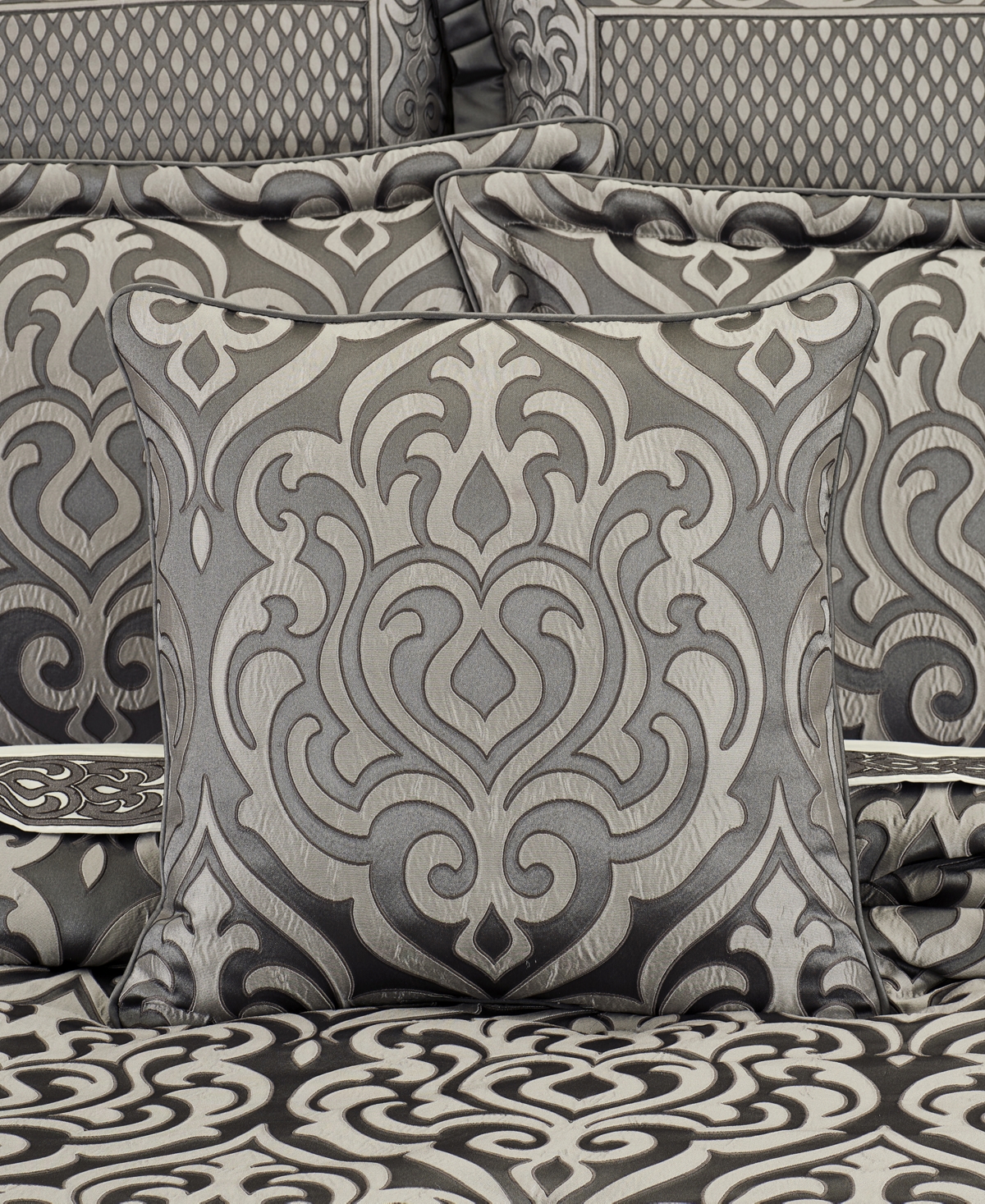 J Queen New York Bolero Decorative Pillow, 20"x 20" In Silver