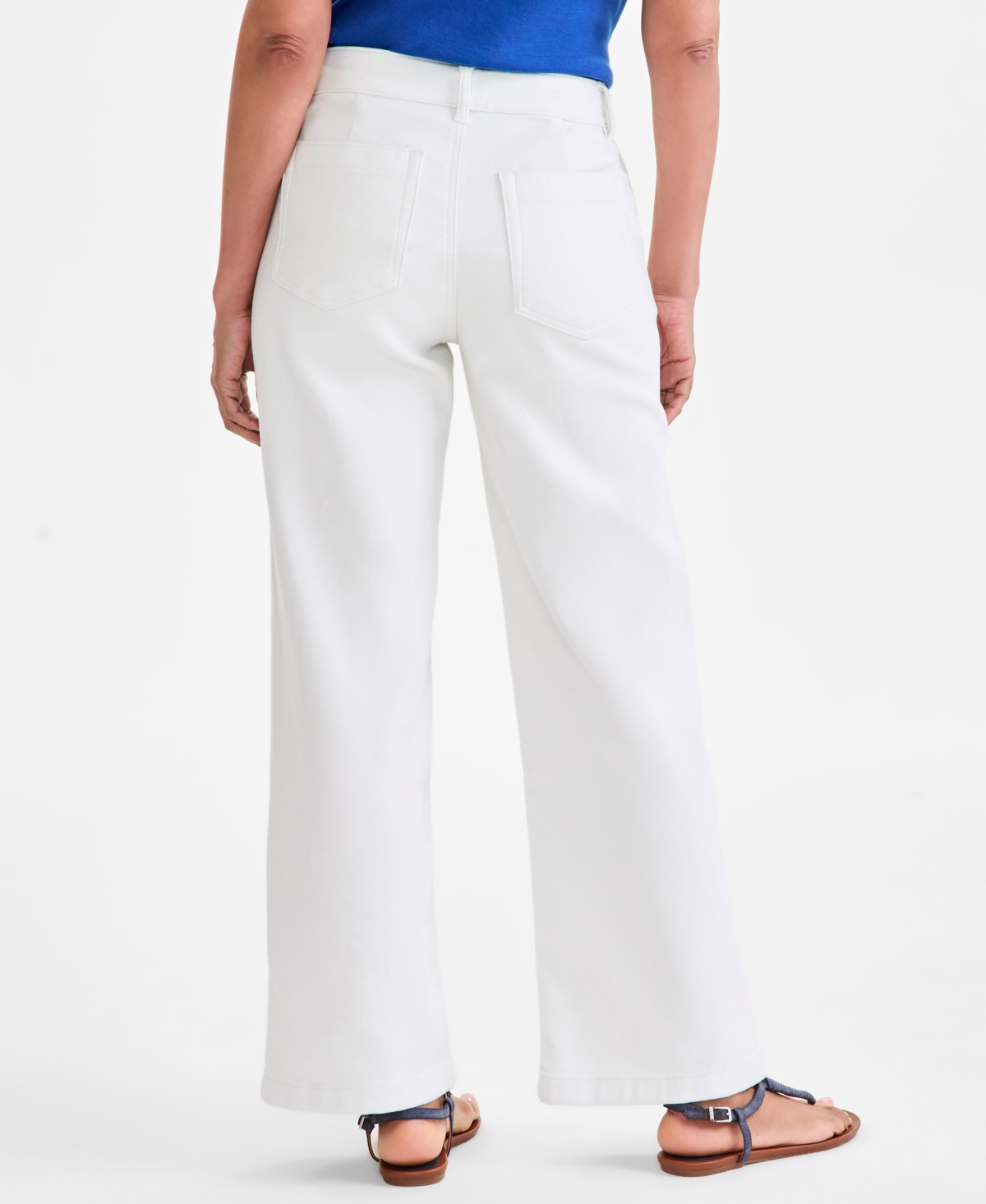 STYLE & CO PETITE MID-RISE DOBBY TWILL WIDE-LEG PANTS, EXCLUSIVELY AT MACY'S 