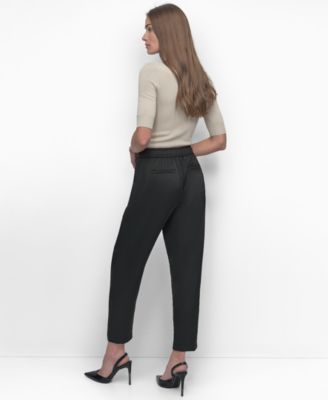 Women's Elastic Waist-Back Zipper Trousers