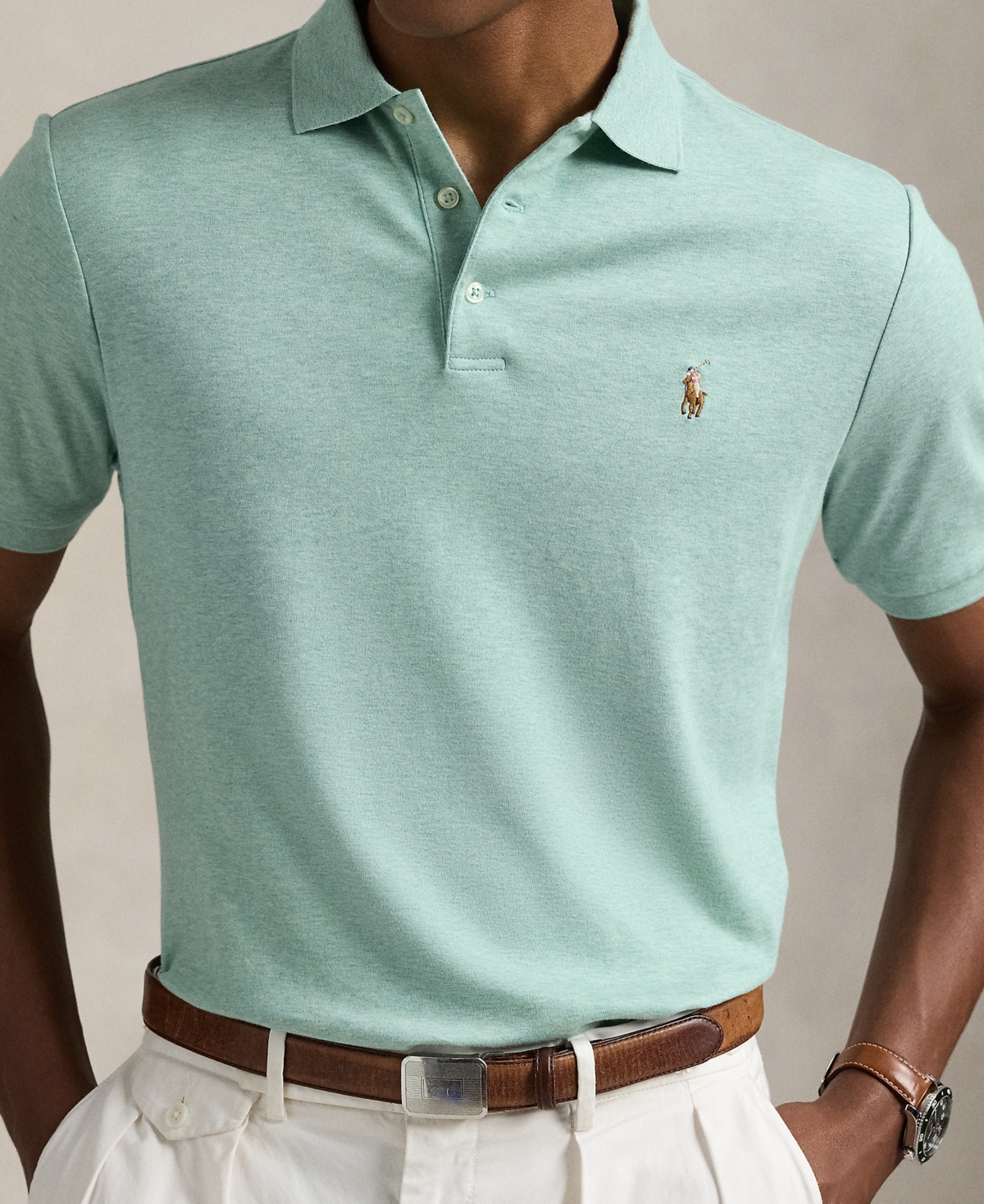 Polo Ralph Lauren Custom Slim Fit Printed Mesh Polo Shirt