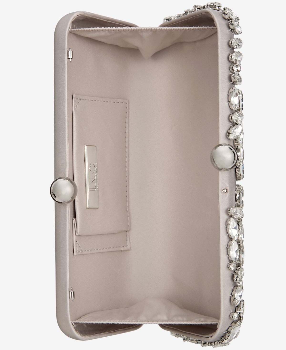 Inc International Concepts East West Embellished Small Minaudiere, Exclusively At Macy's In Alf Silver Metallic