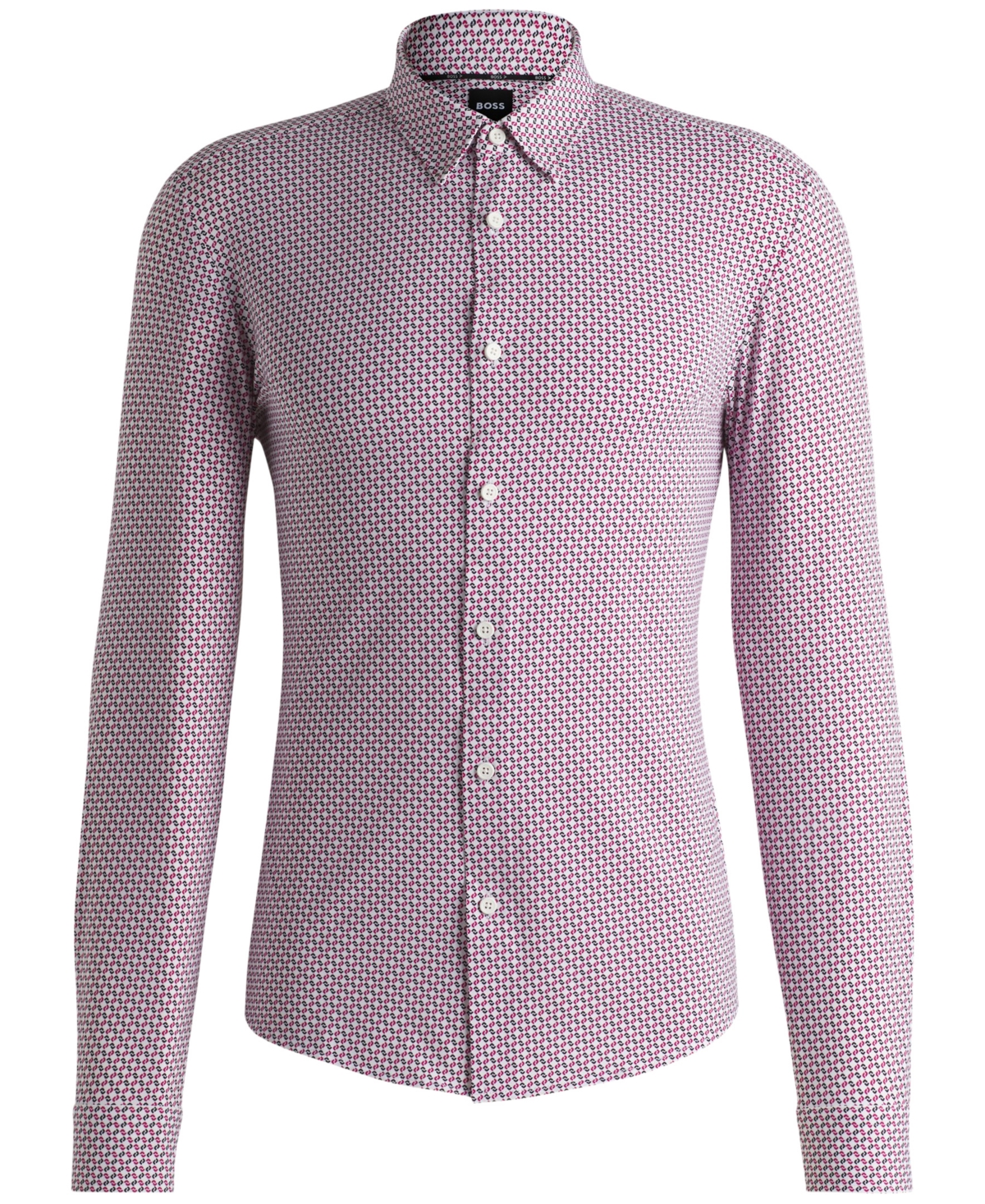 HUGO BOSS BOSS BY HUGO BOSS MEN'S PRINTED SLIM-FIT PERFORMANCE-STRETCH SHIRT 