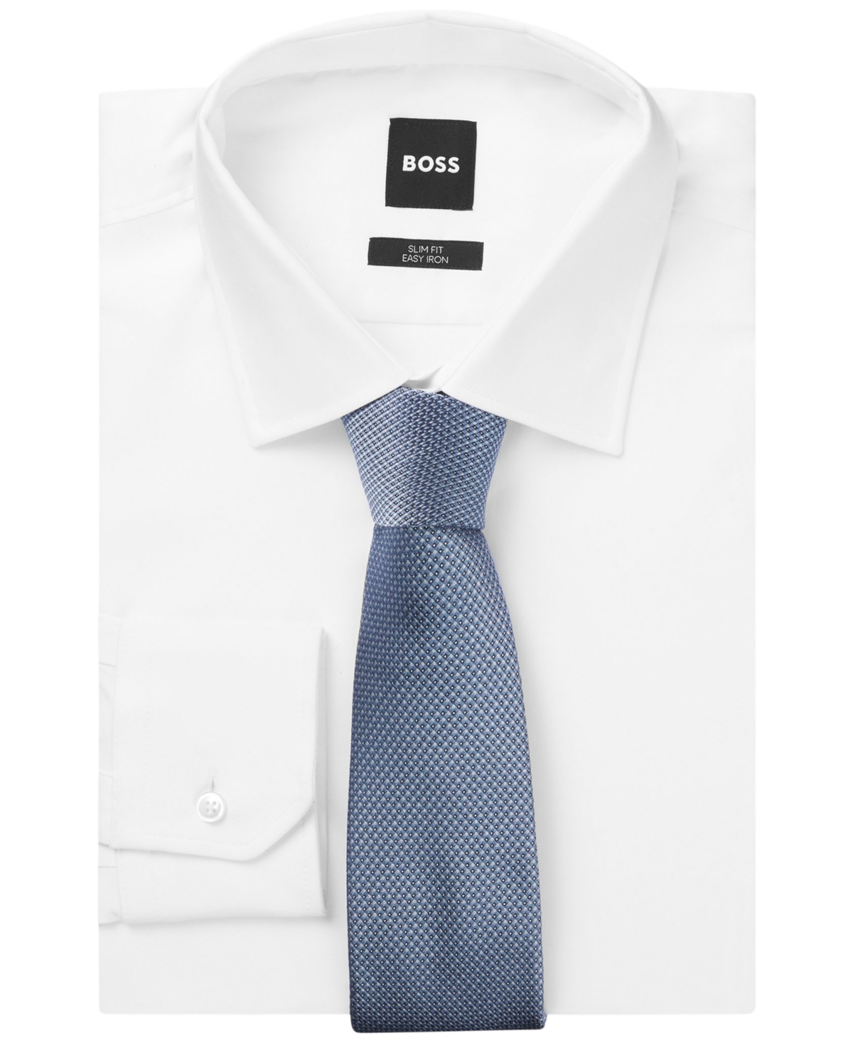 Boss by Hugo Boss Men's Silk-Blend Jacquard Pattern Tie - Open Blue