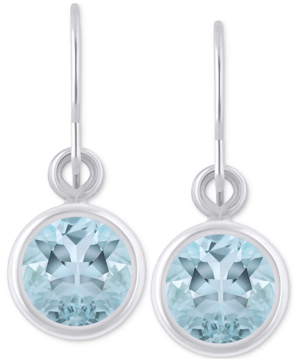 Macy's Created Sapphire Oval Stud Earrings (1-1/2 Ct. T.w.) In 10k Yellow Gold (also In Additional Gemstone In Aquamarine,white Gold