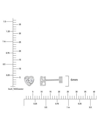 Cubic Zirconia Heart Stud Earrings (3/4 ct. t.w.) in 14k Gold-Plated Sterling Silver