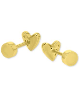 Cubic Zirconia Heart Stud Earrings (1/20 ct. t.w.) in 14k Gold-Plated Sterling Silver