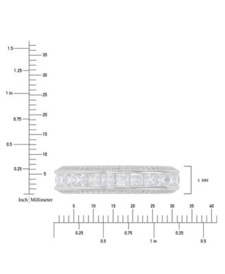 Pav&eacute; & Square Cubic Zirconia Stack Ring in Sterling Silver