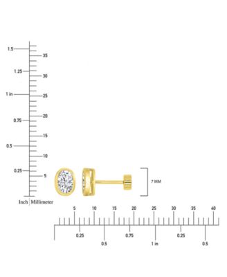 Cubic Zirconia Oval Stud Earrings (1-3/8 ct. t.w.) in 14k Gold-Plated Sterling Silver