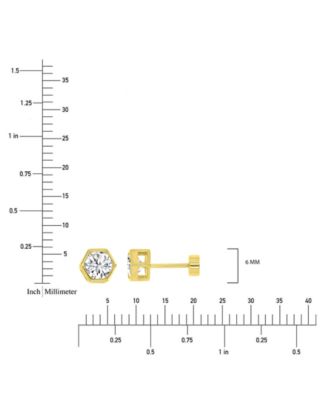 Cubic Zirconia Hexagon Stud Earrings (1-1/4 ct. t.w.) in 14k Gold-Plated Sterling Silver
