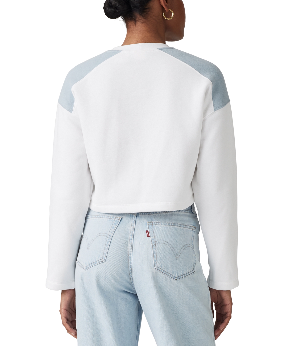Levi's Women's Graphic Bleacher Sweatshirt In Crew Authentic Box Tab Bright White,du