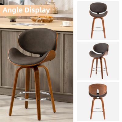 Bar Stools Set of 4, 28 Inches Modern Counter Height Bar Stools with High Back Metal Legs, Upholstered Tall Barstools for Kitchen Island, Cafe, Pub