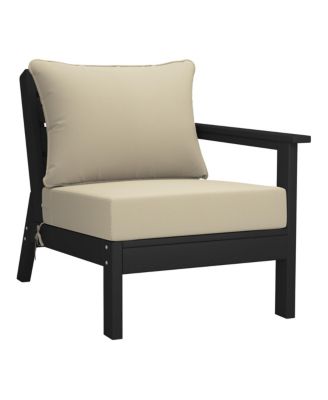 Outdoor 5-Piece Black Modular Sectional Patio Furniture Sofa Set