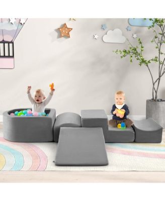 5PCS Climb and Crawl Playset with Ball Pit for Kids Zippers for Playroom