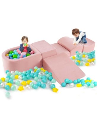 5PCS Climb and Crawl Playset with Ball Pit for Kids Zippers for Playroom