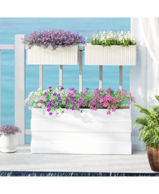 Railing Planter Box (2 Pack, 20 Inch), Rat Look,