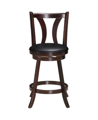 Set of 2 Swivel Bar stool Counter Height Leather Padded Dining Kitchen Chair