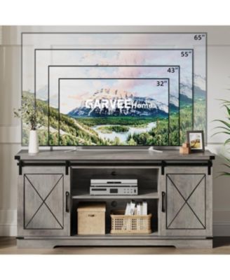 TV Stand for 65 Inch TV, Entertainment Center with Storage and Sliding Barn Doors