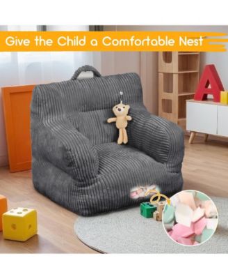 Kids Bean Bag Chair, Comfy Toddler Sofa, Soft Corduroy Lazy Chair for Boys and Girls, for Gaming, Reading, and Napping