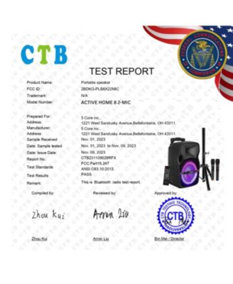 8 Inch TWS Bluetooth Party Speakers 250 W Portable Karaoke PA System Rechargeable Loudspeaker + Tripod Stand & 2x Wireless Mics LED Light